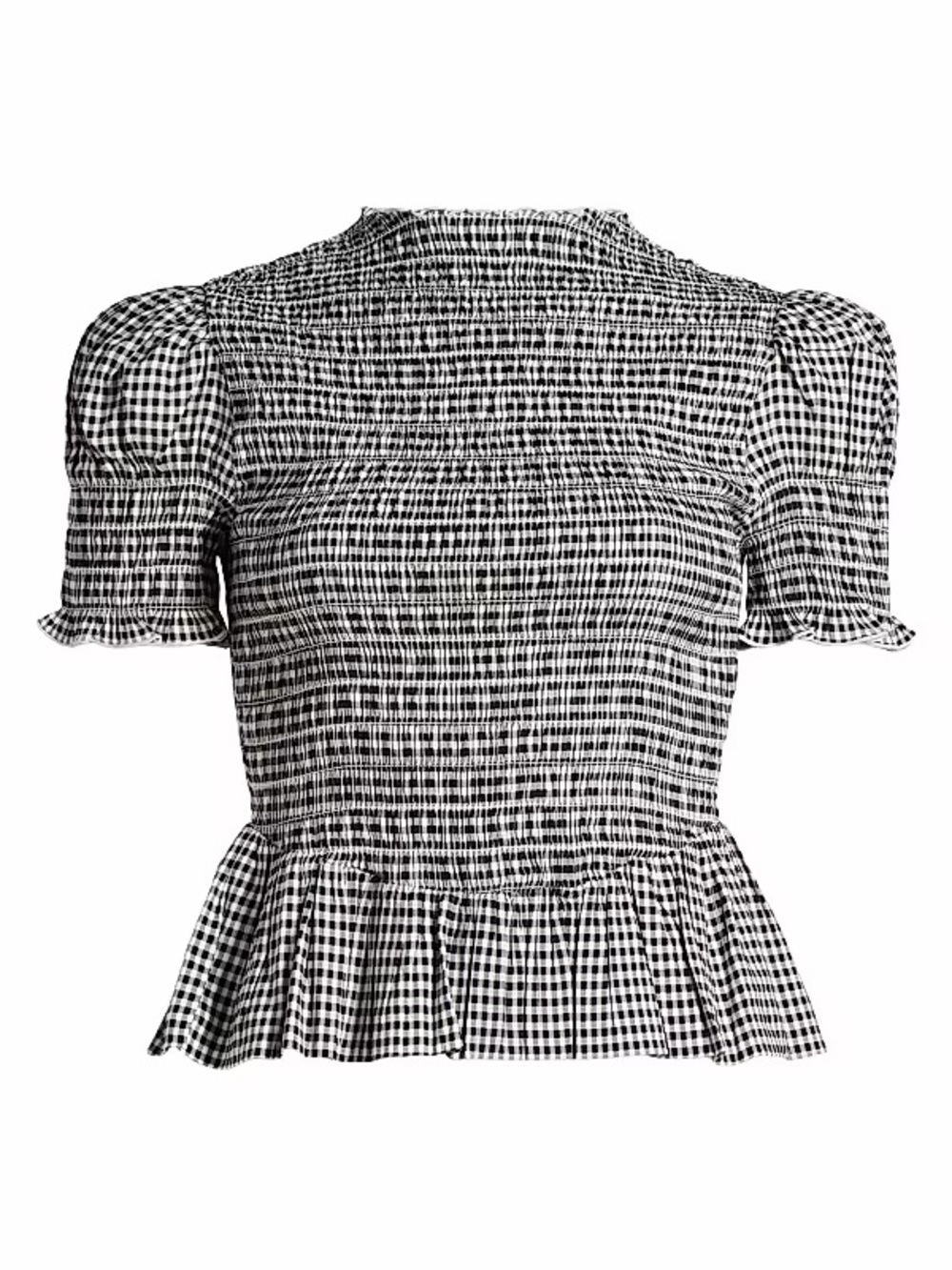 Reformation Aggie Gingham Check Peplum Top